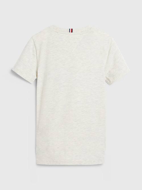 Tommy Hilfiger Stripe Logo Fantje Majice Bela | TH630UEJ