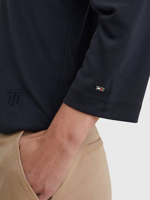 Tommy Hilfiger Sueded Relaxed Boat Neck Ženske Majice Črna | TH632ITU