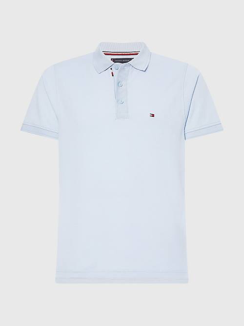 Tommy Hilfiger TH Flex Bubble Weave Slim Moški Polo Majica Modra | TH831YGI