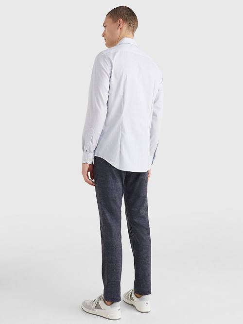 Tommy Hilfiger TH Flex Non-Iron Stripe Moški Srajce Modra | TH683VQH