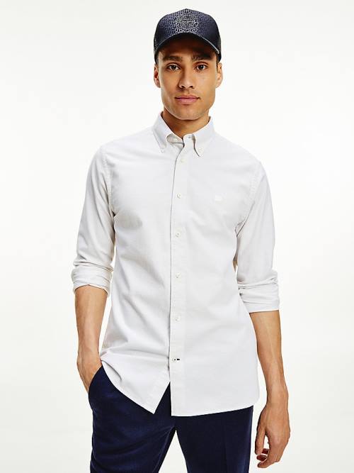 Tommy Hilfiger TH Flex Oxford Moški Srajce Bež | TH165EYJ