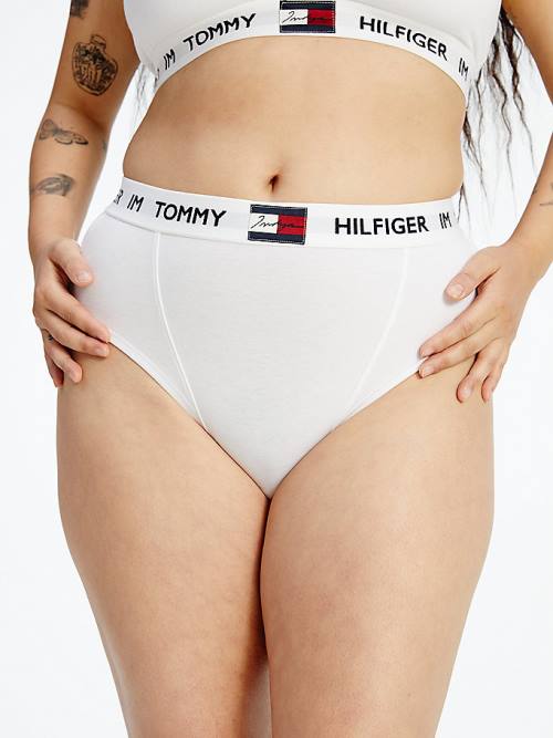 Tommy Hilfiger TOMMYXINDYA High-Waist Briefs Ženske Spodnje Perilo Bela | TH795VDQ