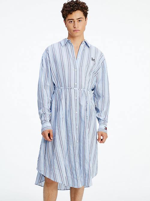 Tommy Hilfiger TOMMYXINDYA Shirt Ženske Obleke Modra | TH892XYQ