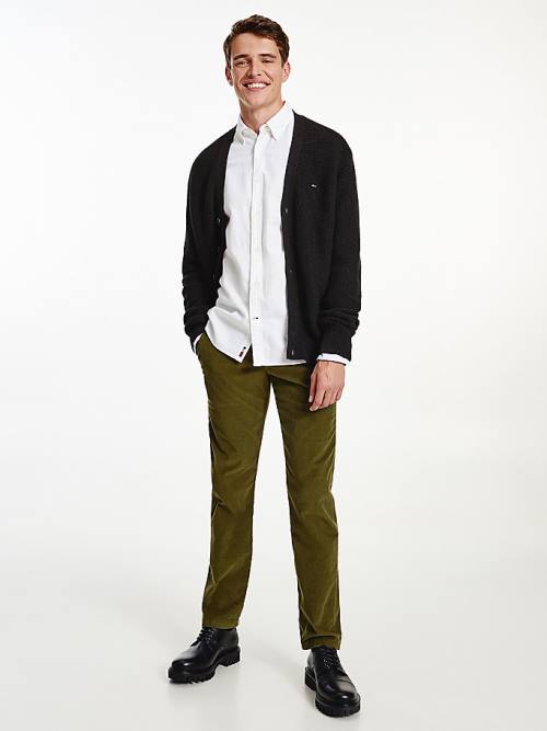 Tommy Hilfiger Textured Relaxed Fit Cardigan Moški Puloverji Črna | TH265ZVT