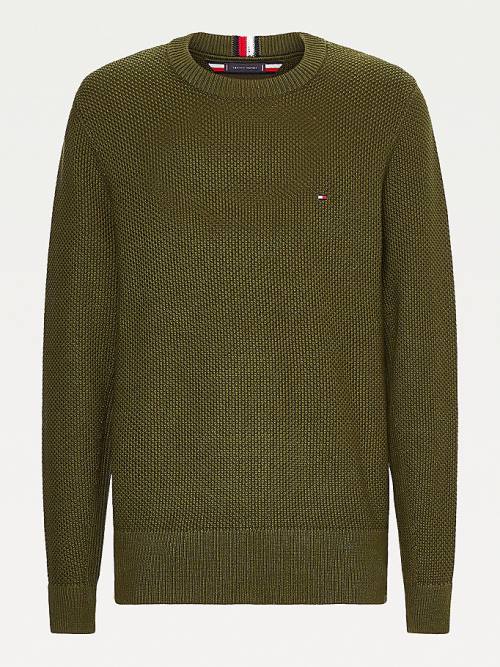 Tommy Hilfiger Textured Relaxed Fit Jumper Moški Puloverji Rjav | TH360ZAR