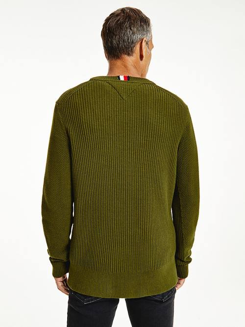 Tommy Hilfiger Textured Relaxed Fit Jumper Moški Puloverji Rjav | TH360ZAR