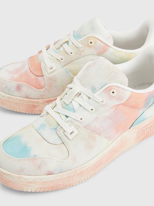 Tommy Hilfiger Tie-Dye Cupsole Basket Ženske Superge Oranžna | TH796IRB