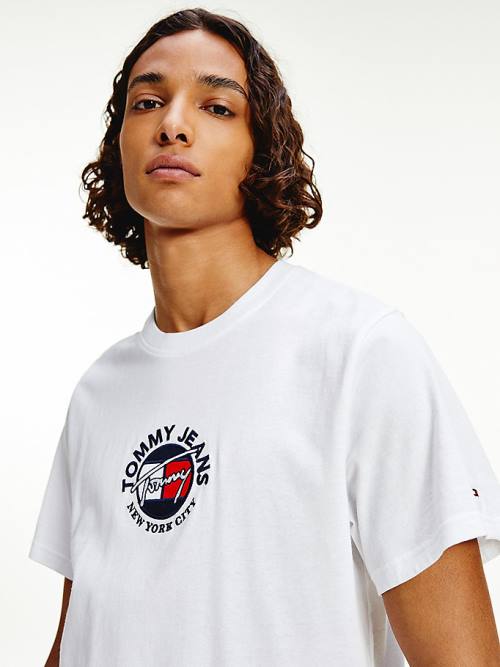 Tommy Hilfiger Timeless Signature Logo Moški Majice Bela | TH098UQW