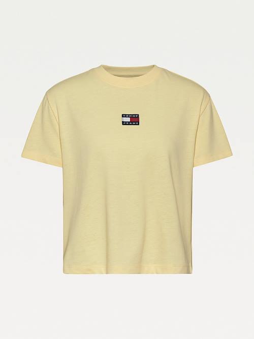 Tommy Hilfiger Tommy Badge Crew Neck Ženske Majice Rumena | TH691SNR
