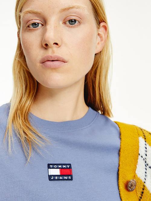 Tommy Hilfiger Tommy Badge Crew Neck Ženske Majice Vijolična | TH839WGP