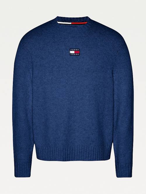 Tommy Hilfiger Tommy Badge Jumper Moški Puloverji Modra | TH378OWM