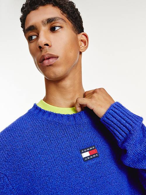 Tommy Hilfiger Tommy Badge Jumper Moški Puloverji Vijolična | TH543PTS