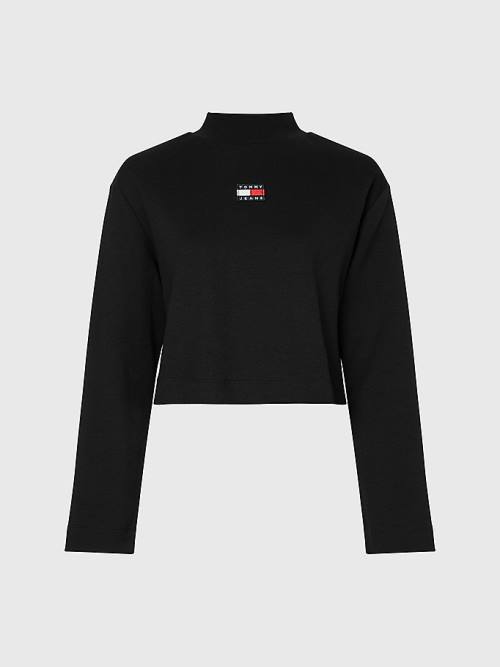 Tommy Hilfiger Tommy Badge Relaxed Ženske Majice Črna | TH906CRH
