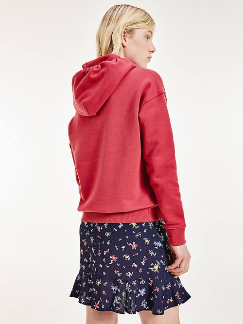 Tommy Hilfiger Tommy Badge Ženske Pulover s kapuco Rdeča | TH806AXK