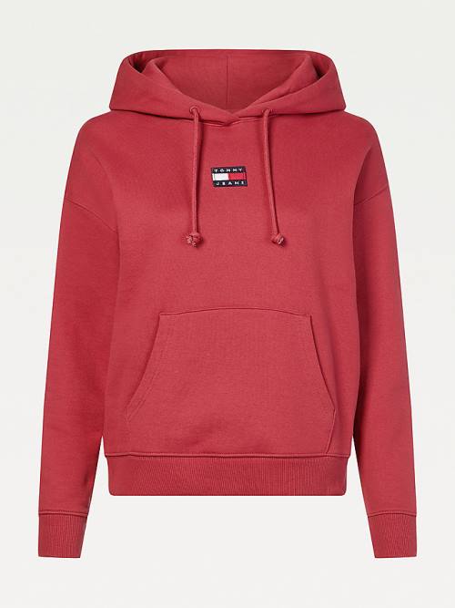 Tommy Hilfiger Tommy Badge Ženske Pulover s kapuco Rdeča | TH806AXK