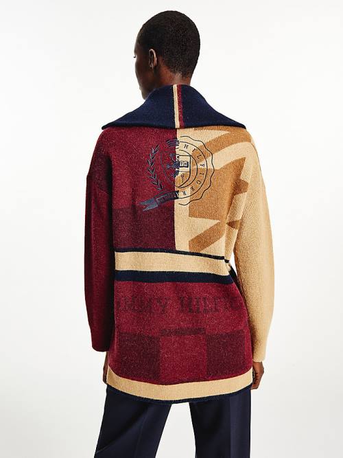 Tommy Hilfiger Tommy Icons Oversized Quarter-Zip Jumper Ženske Puloverji Bež | TH075GHA