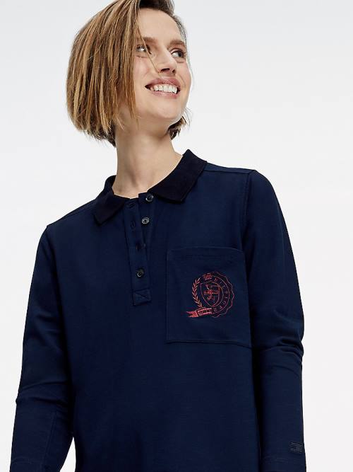 Tommy Hilfiger Tommy Icons Polo Ženske Obleke Modra | TH219PEZ