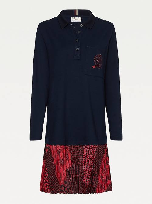 Tommy Hilfiger Tommy Icons Polo Ženske Obleke Modra | TH219PEZ