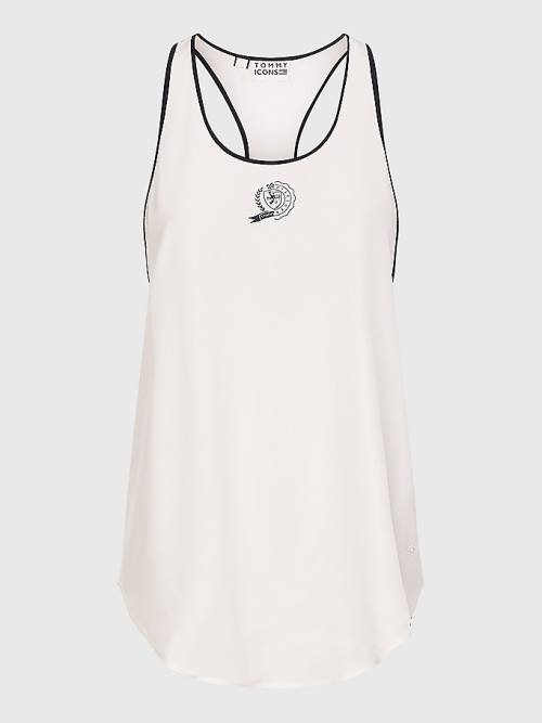 Tommy Hilfiger Tommy Icons Silk Racerback Tank Top Ženske Srajce Bela | TH210IVB