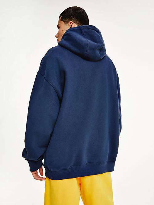 Tommy Hilfiger Tonal Logo Moški Pulover s kapuco Modra | TH270IYJ