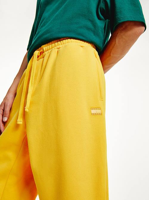 Tommy Hilfiger Tonal Logo Relaxed Fit Joggers Moški Hlače Rumena | TH291UHO