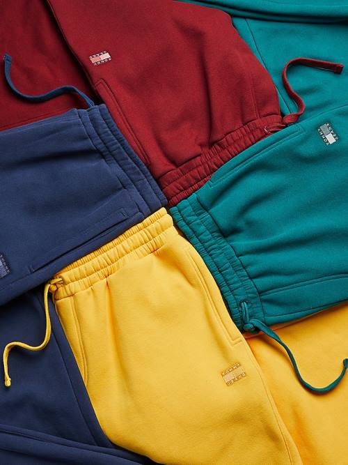 Tommy Hilfiger Tonal Logo Relaxed Fit Joggers Moški Hlače Rdeča | TH369DRL