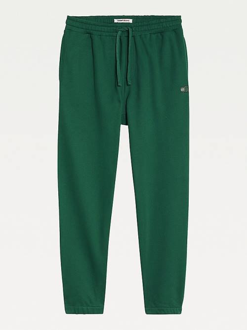Tommy Hilfiger Tonal Logo Relaxed Fit Joggers Moški Hlače Zelena | TH953SRC