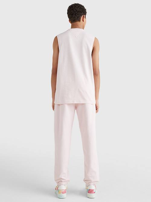 Tommy Hilfiger Tonal Relaxed Fit Logo Tank Top Moški Majice Roza | TH980SQF