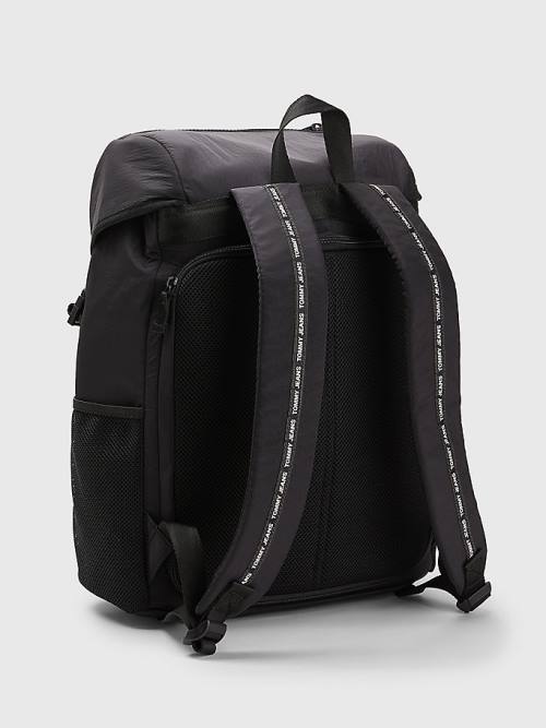 Tommy Hilfiger Travel Flap Backpack Moški Torbice Črna | TH641VFK