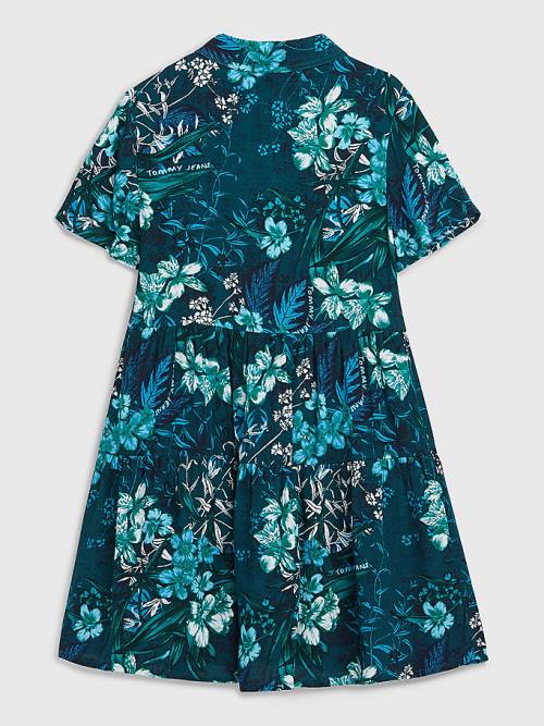 Tommy Hilfiger Tropical Print Shirt Dekleta Obleke Zelena | TH605EXH
