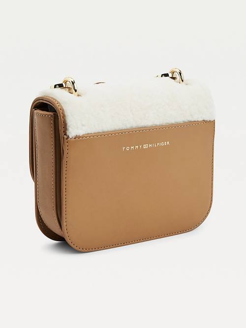 Tommy Hilfiger Turn Lock Small Leather Crossover Ženske Torbice Bela | TH932PFH