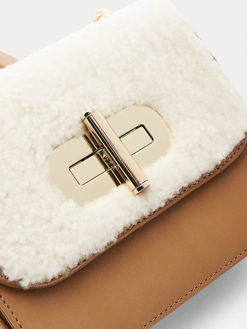 Tommy Hilfiger Turn Lock Small Leather Crossover Ženske Torbice Bela | TH932PFH