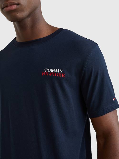 Tommy Hilfiger Ultra Soft Logo Set Moški Pižama Modra | TH451UAI