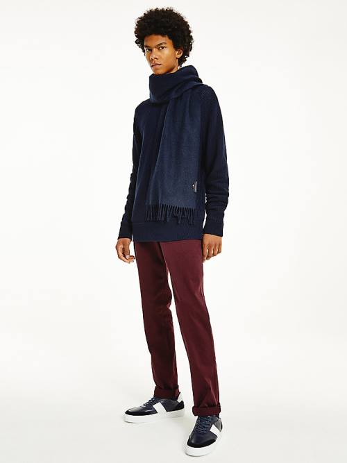 Tommy Hilfiger Uptown Pure Wool Moški Šal Modra | TH270VKN