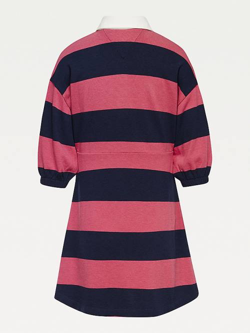 Tommy Hilfiger Varsity Rugby Polo Dekleta Obleke Modra | TH782LHX