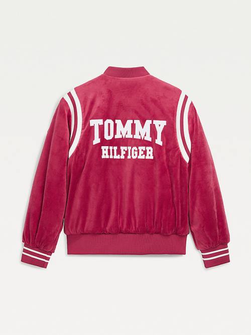 Tommy Hilfiger Velvet Varsity Bomber Dekleta Jakne Rdeča | TH135BFR