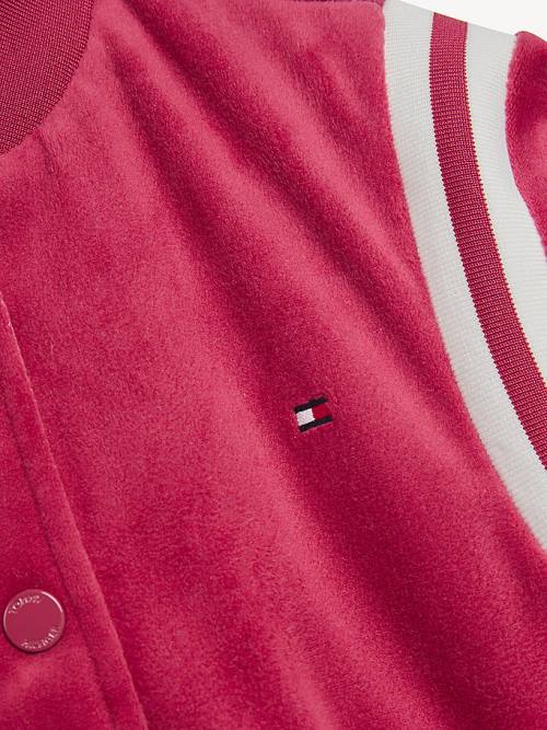 Tommy Hilfiger Velvet Varsity Bomber Dekleta Jakne Rdeča | TH135BFR