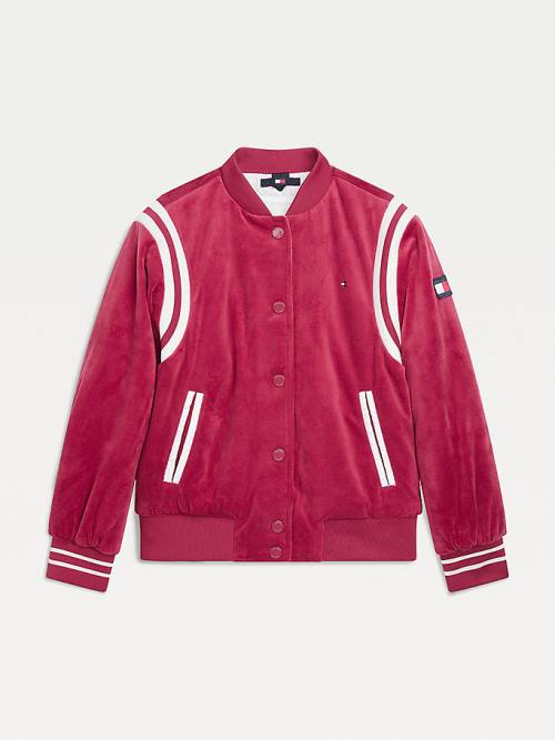 Tommy Hilfiger Velvet Varsity Bomber Dekleta Jakne Rdeča | TH135BFR