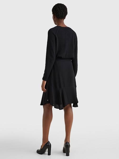 Tommy Hilfiger Viscose Crepe Relaxed Fit Ženske Krilo Črna | TH156DXN