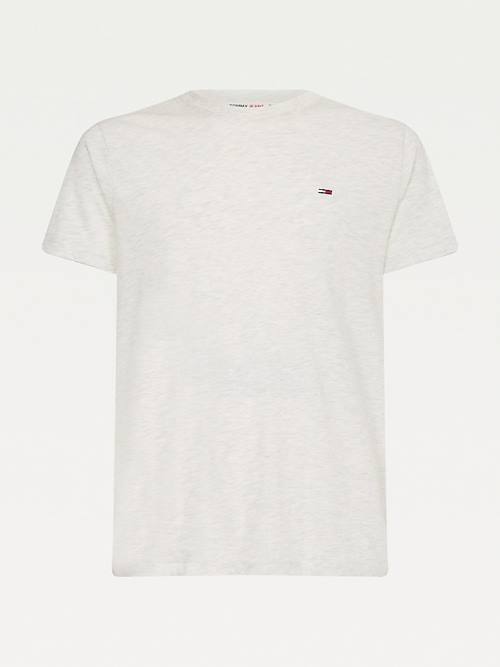 Tommy Hilfiger Woven Heathered Slim Fit Moški Majice Bela | TH382JMN
