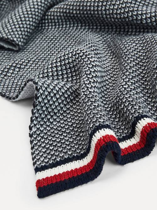 Tommy Hilfiger Woven Logo Signature Trim Moški Šal Siva | TH823LWG