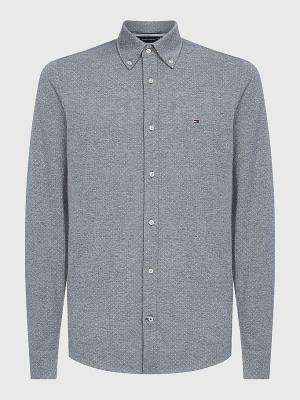 Tommy Hilfiger 1985 Essential Slim Fit Knitted Moški Srajce Siva | TH310QIA
