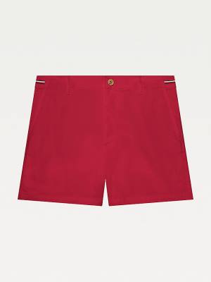 Tommy Hilfiger Adaptive Signature Trim Ženske Kratke Hlače Rdeča | TH214IGX