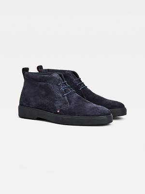 Tommy Hilfiger Classics Suede Lace-Up Ankle Moški Škornji Modra | TH108LXV