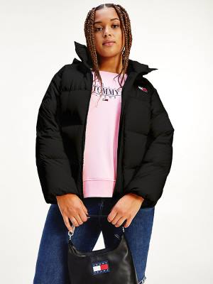 Tommy Hilfiger Curve Recycled Nylon Puffer Ženske Jakne Črna | TH602SCH