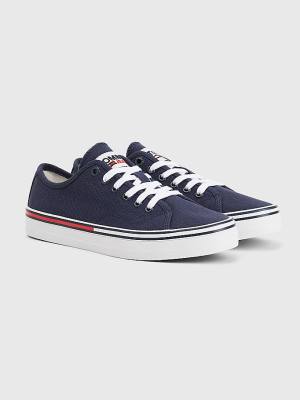 Tommy Hilfiger Essential Low-Top Canvas Ženske Superge Modra | TH847AOG