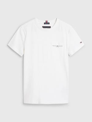 Tommy Hilfiger Essential Pocket Fantje Majice Bela | TH469RBH
