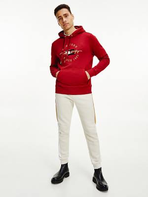 Tommy Hilfiger Exclusive Icons Moški Pulover s kapuco Rdeča | TH435UDK