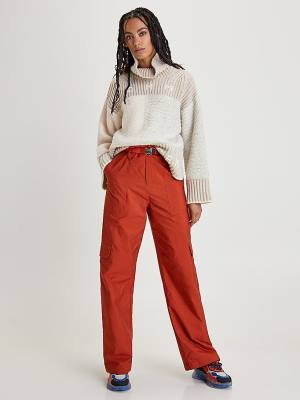Tommy Hilfiger Flag High Neck Jumper Ženske Puloverji Bež | TH163RUS