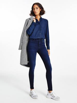 Tommy Hilfiger Harlem High Rise Super Skinny Seamless Ženske Kavbojke Denim | TH496WVR